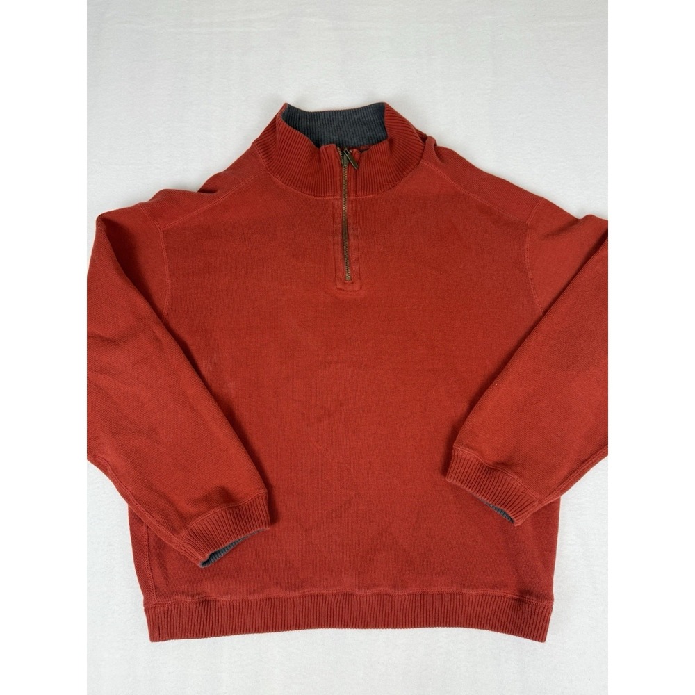 Caribbean Joe Red 1/4 Zip Pullover Sweatshirt Jacket Men's‎ Size L Stretchy